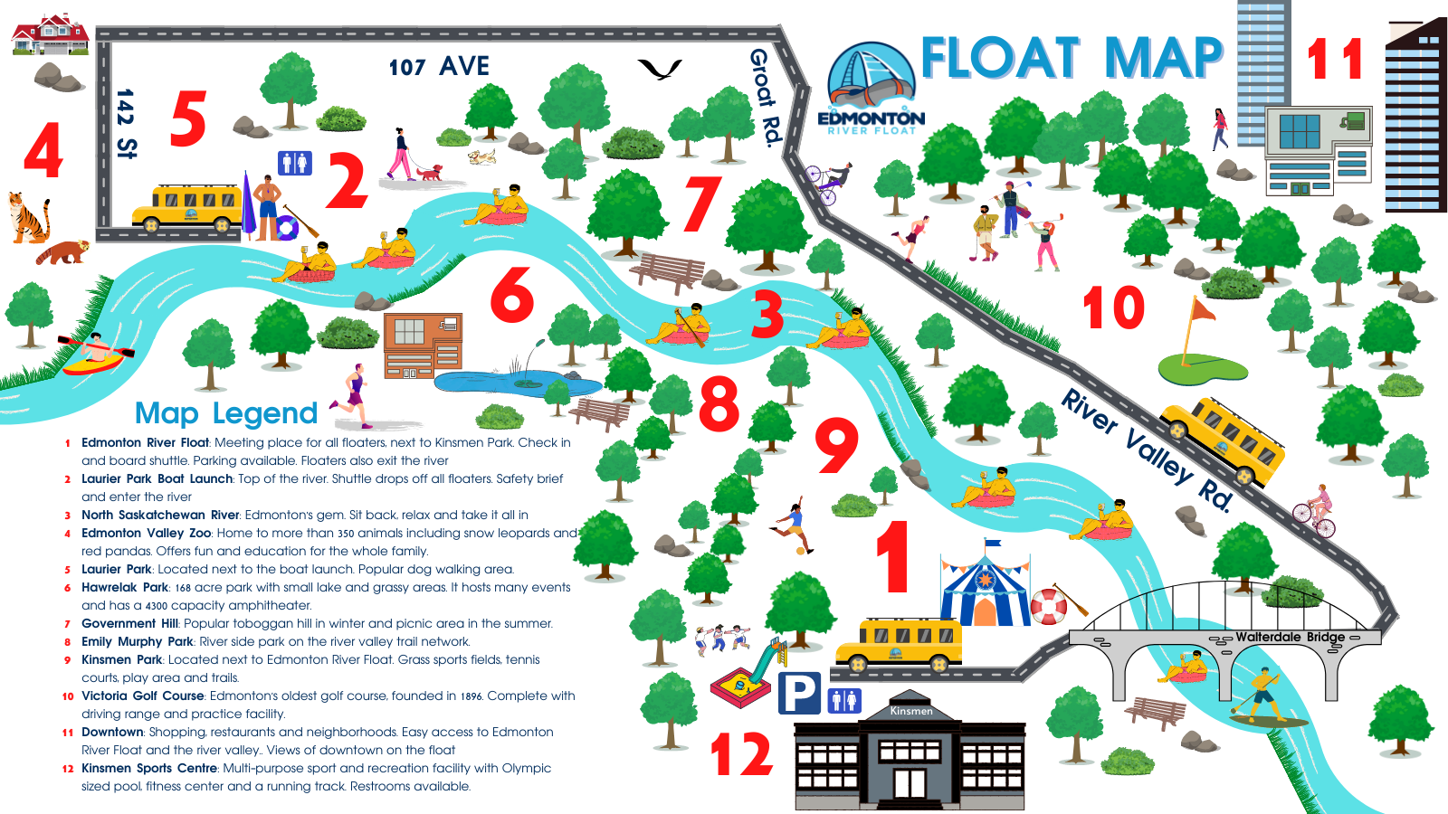 Edmonton River Float Map